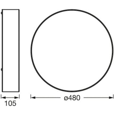 OSRAM ORBIS PARIS plafondlamp 480mm, wit, 3xE27 fitting, kan worden voorzien van slimme lamp, hoge kwaliteit, modern design, met stoffen kap, geschikt voor binnengebruik, rond, IP20