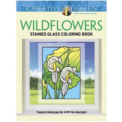 Creative Haven Wildflowers Stained Glass Coloring Book - John Green