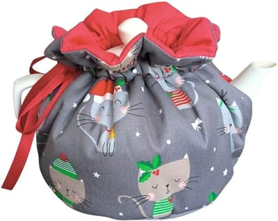 Vintage Theepot Cozy - Isolerende en Stofdichte Theepot Cover voor Warmtebehoud, Ideaal voor Keuken en Restaurant, Met Schattige Kattenprint
