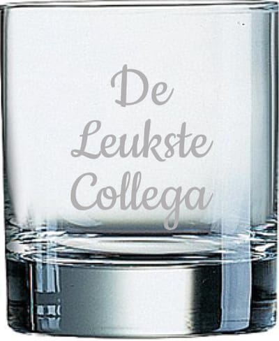 Gegraveerde Whiskeyglas 20cl De Leukste Collega