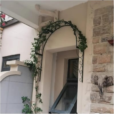 Tuinboog Metaal - Rozenboog Klimplanten - Decoratieve Entree - Gepoedercoat Metaal - 105x105cm - Groen
