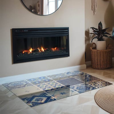 Coloray Vloerplaat Houtkachel - Onderplaat Kachel - 120 cm x 80 cm - Houtkachel Vloerplaat - Blauw Vloerplaat Kachel - Plaat Kachel - Vloerplaat voor Houtkachel - Vloerplaat Open Haard - Onderplaat