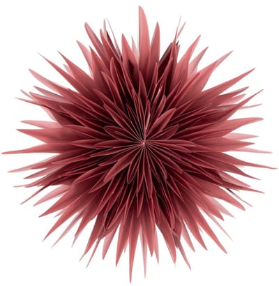 Papieren kerstster flakes 40cm paars met pendel