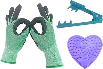Doornverwijderaar - Bloemstengelreiniger - Bloemen Voorbereiden - Ergonomische Handgreep - 12 x 12 x 2 cm - Zwart