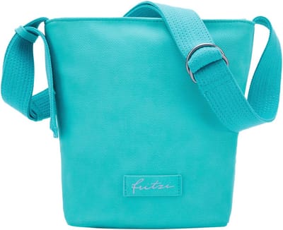 Fritzi aus Preußen Schoudertas Sumo02 Rub Mix Crossbody Bag Cyan Turquoise