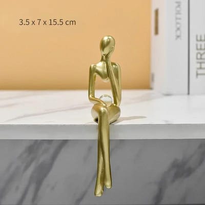 Abstracte Denker Beeldje Hars Handgemaakt Kunstwerk Kamerdecoratie Scandinavische Beeldjes Huisdecoratie Woonkamer Kast Toegang white