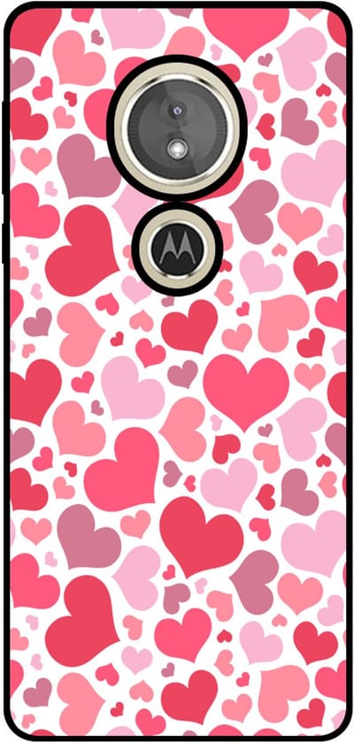 Smartphonica Telefoonhoesje Geschikt voor Motorola Moto E5 / Moto G6 Play met Hartjes Print - Hearts Design TPU Backcover Case - Kinder Hoesje met Hartjes Design geschikt voor Motorola Moto E5;Motorola Moto G6 Play