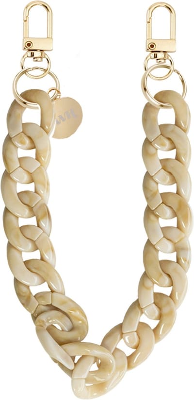 xoxo Wildhearts telefoonkoord - Cream Latte - Kort koord - Geschikt voor iPhone - Geschikt voor Samsung - Universeel Phone cord - Telefoonketting - Koord voor telefoon - Telefoon hanger ketting Crème