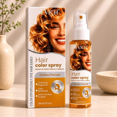GOUDEN Haar Kleur Spray - Haarspray - HaircolorSpray – Direct natuurlijke haarkleur - Wasbaar-Feest verf – Tijdelijke Haarkleur - Carnaval - Haarspray - Waterbasis – Kleur: goud