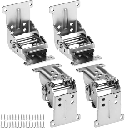 Dailygoods- Scharniertafelpoten 4-delig - Stalen Beugel - Opklapbaar - Laadvermogen 225 kg - Afmetingen 63x68x54 mm - Dikte 2,5 mm - Tafelpoten
