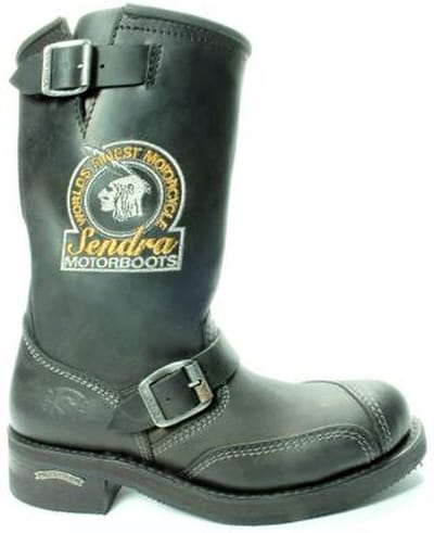 Sendra Boots 3565 Steel Zwart Dames Heren Biker Boots Casual Fashion Motorlaarzen Stalen Neus Anti Slip Zool Unisex Echt Leer Maat 39