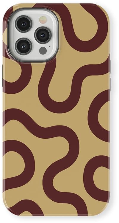 DripCase Motion Flow Tough Hoesje geschikt voor iPhone 12 Pro Max | Backcover met Mag | Trendy Design | Valbescherming | Cocoa Curve