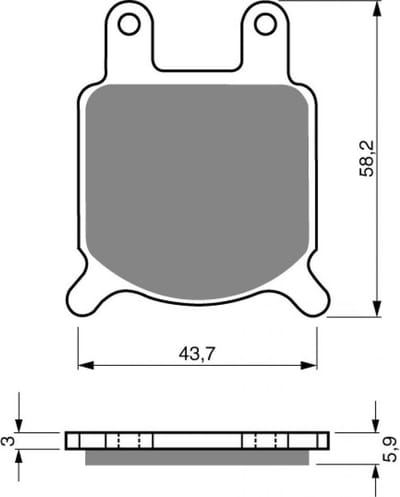 goud fren remblok voor motor gilera 200 t4 avg nieuw