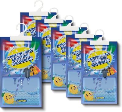 SnelShoppen - 5 x 100 g Hanging Dehumidifier - Vochtabsorberende Anti-Mould Dehumidifier voor Keuken, Badkamer, Slaapkamer - Ideaal voor Kledingkast e