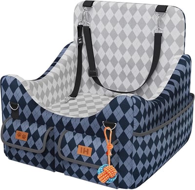 Hondenstoel Auto - Hondenbooster - Veilig Reizen - Traagschuim Kussen - Tot 16 kg - Zwart