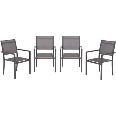 Garden Impressions Moon tuinstoelen set van 4 – carbon black / antraciet