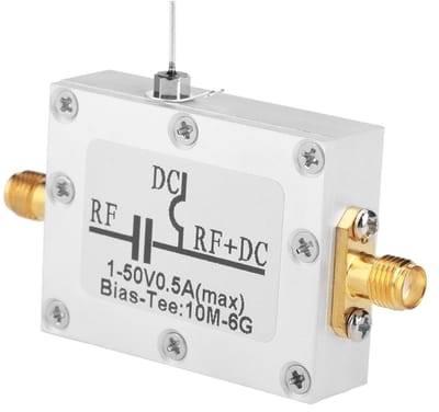 Dailygoods- Bias Tee 10MHz-6GHz - Laag Geluidsverlies - Coaxiale Module - Voor Breedband Radio - Gewicht 36g - Afmetingen 7x3.3cm - Microwave Module