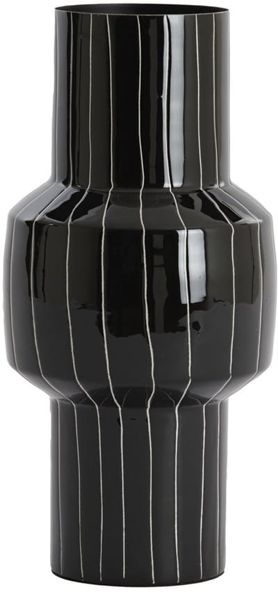 Vaas deco Ø16x33 cm SENUMA glanzend zwart+wit