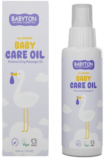 BABYTON - Natuurlijke Verzorgingsolie - Mild en hydraterend - Massage- & Babyolie - Veilig vanaf geboorte - 50ml