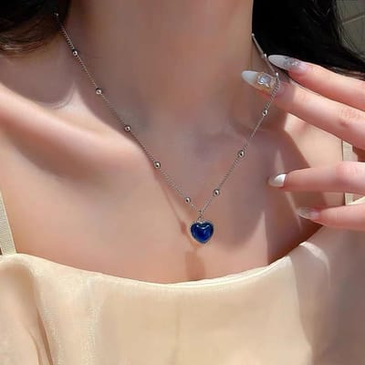 Collier avec pendentif en forme de cœur changeant de couleur bonbon pour femme, design simple, pierre sensible à la température, ras du cou pêche, bijoux de fête brown