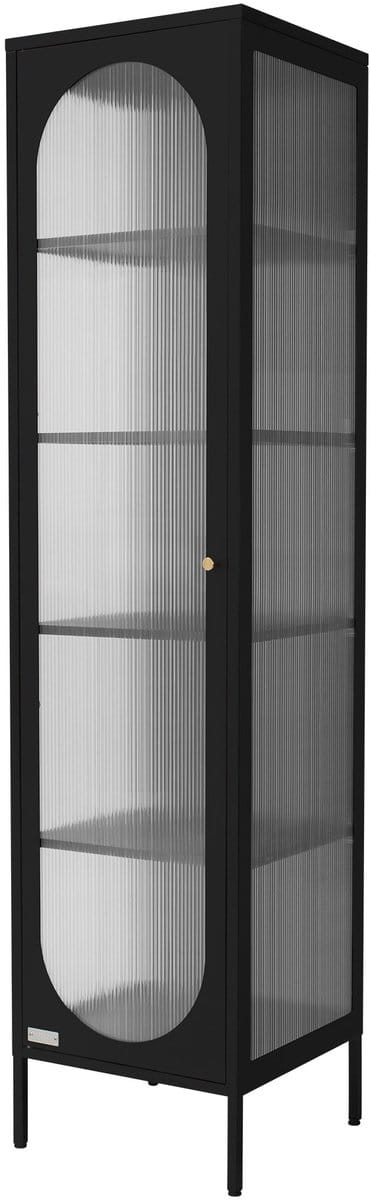 Vitrinekast 42x175x40 cm Vitrinekast met 4 planken zwart staal ML design