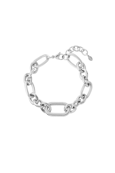 Yehwang Bold Link - Armband - Verstelbaar in maat - Polsmaat 16 t/m 19 cm -Zilverkleurig