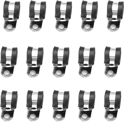 15 Stuks Rubber Lined P Clips Slang Klemmen van RVS voor Buizen en Slangen - 6mm Diameter