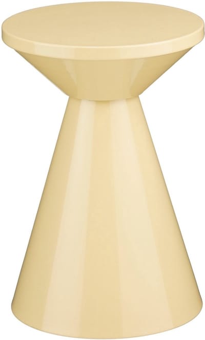 Mica Decorations Jim Bijzettafel - Bijzettafel Rond H45 x Ø31 cm - Ijzeren Tafeltje voor Woonkamer of Slaapkamer - Plantentafeltje - Nachtkastje Industrieel - Beige
