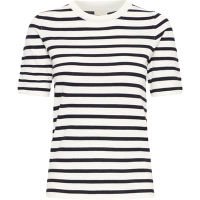 Ichi T-shirt Ihluls O Neck Ss 20125816 900007009 Small White Total Ec Stri Dames Maat - L
