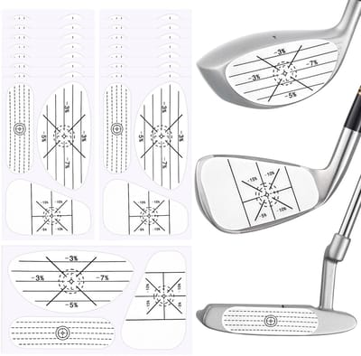 Allecto - Golf Impact Tape Set - Club Impact Stickers - Verbeter je Swing Nauwkeurigheid - 40 stuks - Zelflerende Sweet Spot - Geschikt voor Woods ...