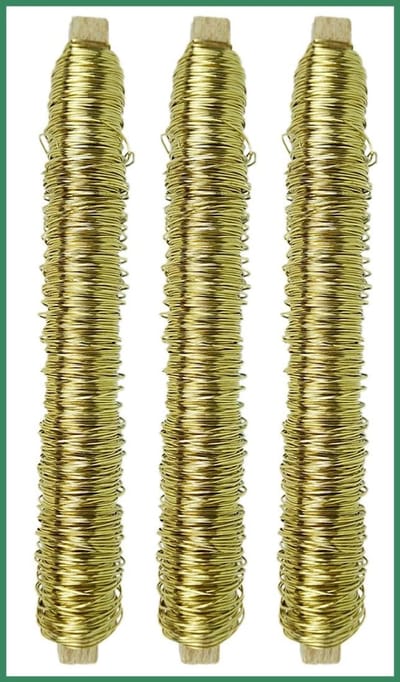 3X wikkeldraad I Goud I 0,50 mm I Draad I Metaaldraad Tuindraad Bloemendraad Binddraad Buigdraad Plantendraad RVS Decoratief lint Decoratief draad
