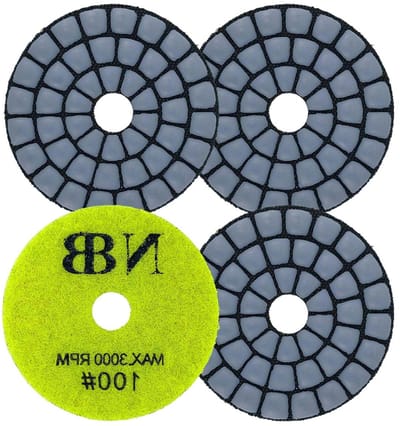 Diamant Polijstpads - Schuurschijven - Natte & Droge Polijsting - Voor Steen & Tegels - 50mm 100 Grit - Grijs
