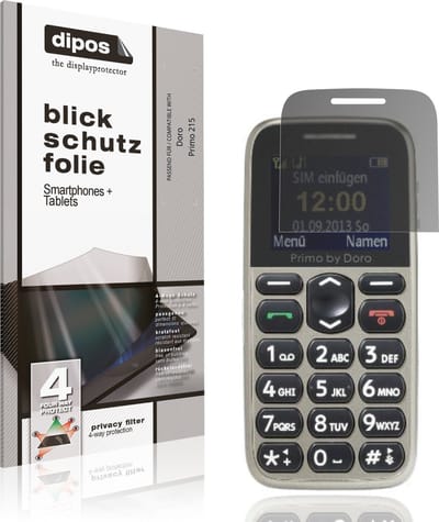 dipos – Matte Privacy Screenprotector geschikt voor Doro Primo 215 | Anti-Spy Beschermfolie