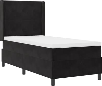 vidaXL - Boxspring - bed - met - hoofdeinde - Zwart - 80 - x - 200 - cm - Fluweel