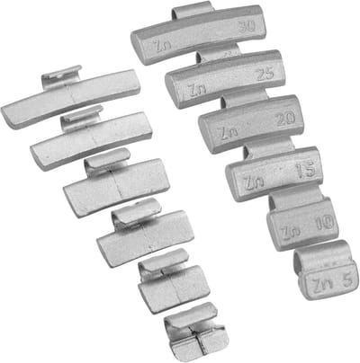 Balansgewichten Set - Velggewichten Assortiment - Velgen Uitbalanceren - Galvaniseerde Afwerking - 5-30 gram - Zilver