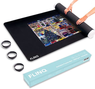 FlinQ Oprolbare Puzzelmat 1500 stukjes - Puzzelrol - Opbergsysteem voor Legpuzzel van 1000 tot 1500 stukjes - Puzzelrolmat - Puzzelkleed met Antislip - Mat van Foam