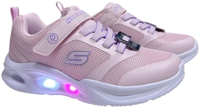 Sketchers Sola Glow - Sneakers - Kinderen - Roze/Wit - Met Lichtjes