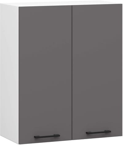 Keukenkast modulaire OLIWIA W60 H720 met 2 Deuren / Hangkast / Bovenkast / AKORD Furniture Factory / Wit - Grafietgrijs / 60 x 72 x 30 cm