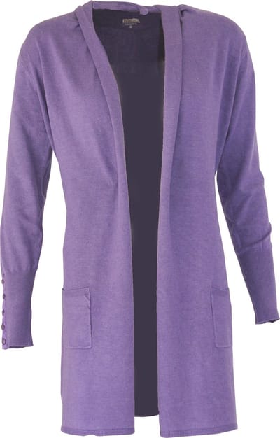 MOOI! Company - Dames vest Loret - Half lang los vallend - Fijn gebreid -Kleur Violet - XS