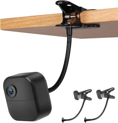 2-delige set flexibele clipklemmen, Geschikt voor Blink Outdoor 4 (4e generatie)/(3e generatie) XT3/Blink XT/XT2/Mini, 20 cm lange zwanenhalsarm（Zwart）.