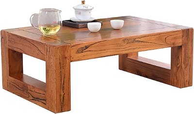 Salontafel Hout - Zittafel Theetafel - Japanse Stijl - Multifunctioneel - 60x40x25 cm