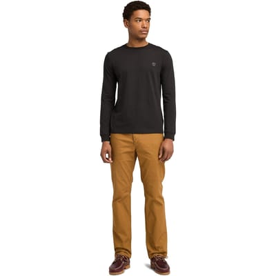 Timberland Long Sleeve Tee Black/pavement Size: S | Basic T-Shirts Outlet | Heren | Zwart