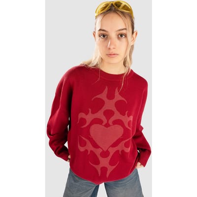 Blue Tomato Jacquard Heart Trui rood