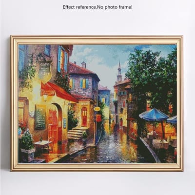 Diamant broderie plein affichage scénique diamant peinture pierres rondes paysage photo 20X30 gray