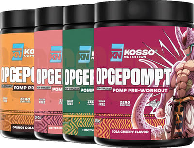Kosso Nutrition – Opgepompt – Orange Cola – Cafeïnevrije Pre-Workout – Pomp & Focus – 390g