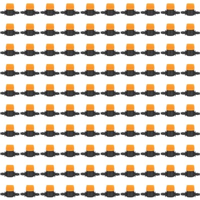 100 Pcs 4/7 Valve Barbelée Irrigation Mini Tuyau Vanne d'Eau Vanne Type Traversant Vanne Tube de Brumisation pour