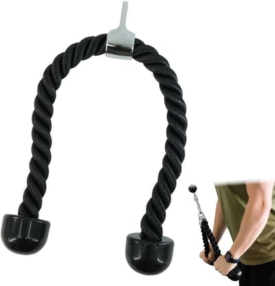 Nylon Tricep Rope voor Krachttraining, Biceps en Triceps Oefeningen met Antislip Handvat, 70 cm voor Thuis of in de Sportschool