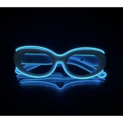 Draadloze EL lichtgevende bril disco lichtgevende LED online beroemdheid zonnebril pixel KTV bar sfeer concert flits WHITE