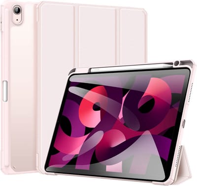 Dux Ducis Tablethoes geschikt voor iPad Air 11 (2024/2025/2026) / Air (2020/2022) Hoesje - Toby Tri-Fold Book Case met Wake/Sleep - Roze