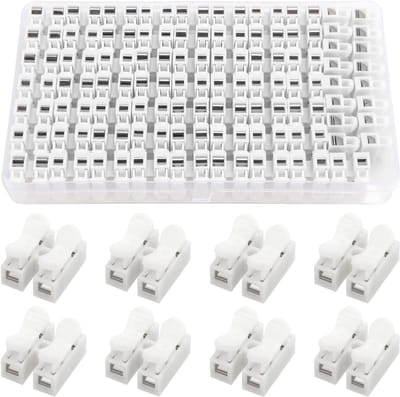 Dailygoody - Spring Connector - 66Pcs - Ideaal voor LED Strip Licht - Wit - Kabelklem - Eenvoudige installatie voor diverse toepassingen - Geschikt vo